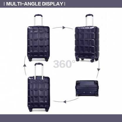 K2292L - Kono 20 Inch Lightweight Hard Shell ABS Luggage Cabin Suitcase With TSA Lock - Navy