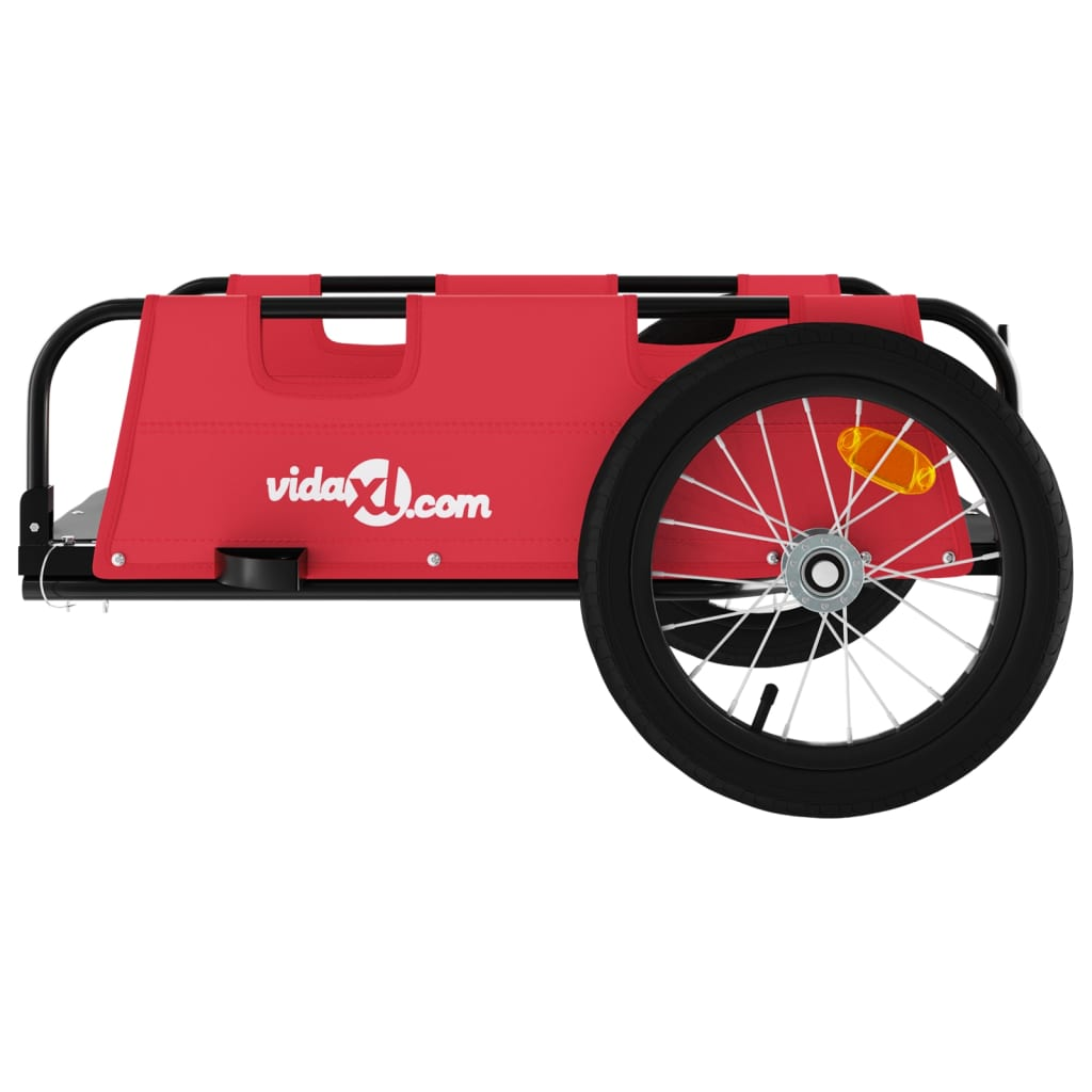 vidaXL Cargo Bike Trailer Red Oxford Fabric and Iron